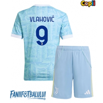 Juventus Dusan Vlahovic #9 Echipament de Fotbal Replică 2025-26 Copii Deplasare (+ Șorturi)